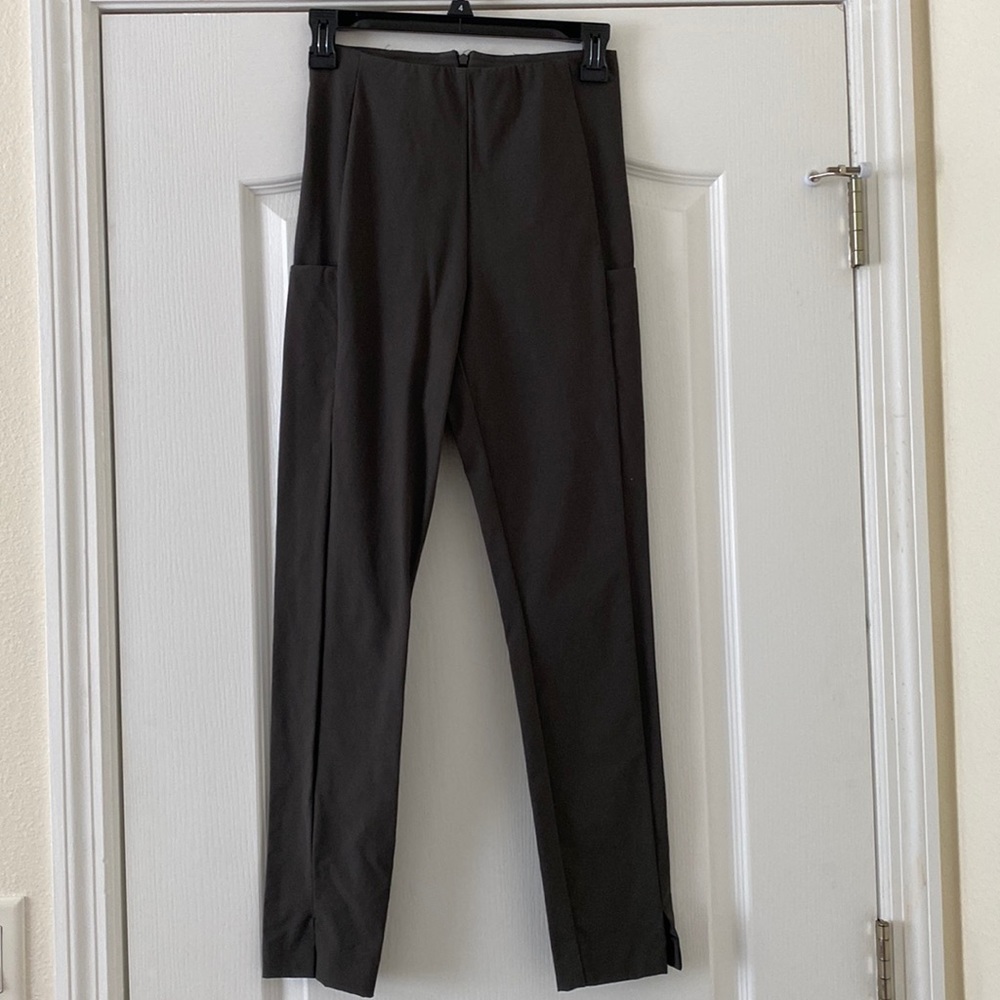 Slim olive green Athleta ankle pants